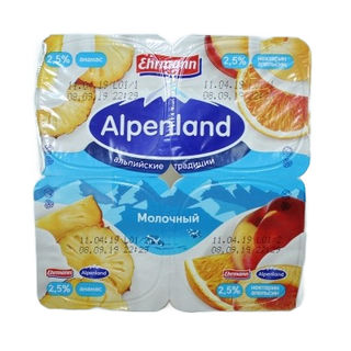 Йогурт Alpenland Ананас-нектарин-апельсин 2,5%, 95г